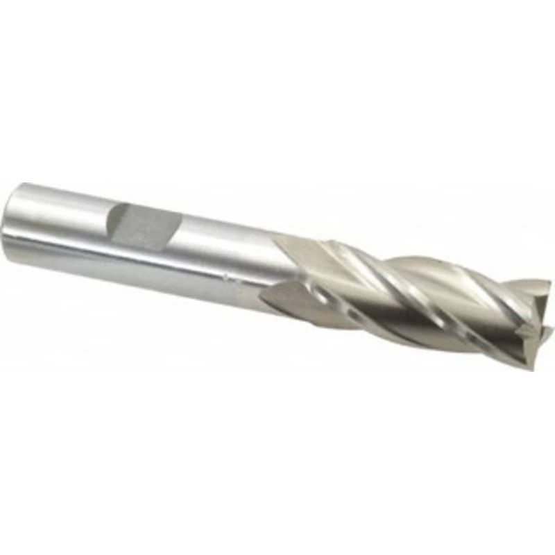 Value Collection 14mm, 1-3/8 LOC, 1/2 Shank Diam, 3-3/8 OAL, 4 Flute, Cobalt Square End Mill Single End, Uncoated, Sp...